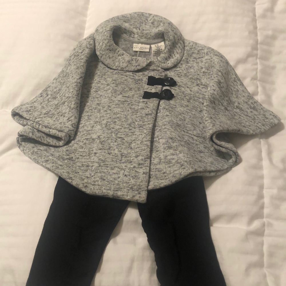 Max Studio Poncho/Coat and Black Pants
